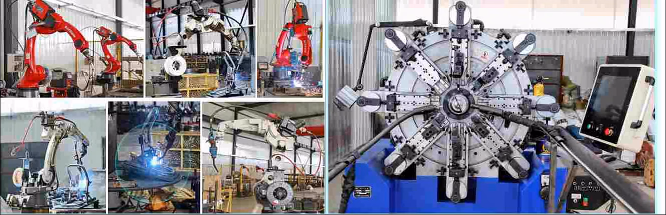 Thailand Drain Cleaning Machine Factory — Quality Control & Production Robotic welding cells and CNC cable winding machine in the THAIMAKE factory