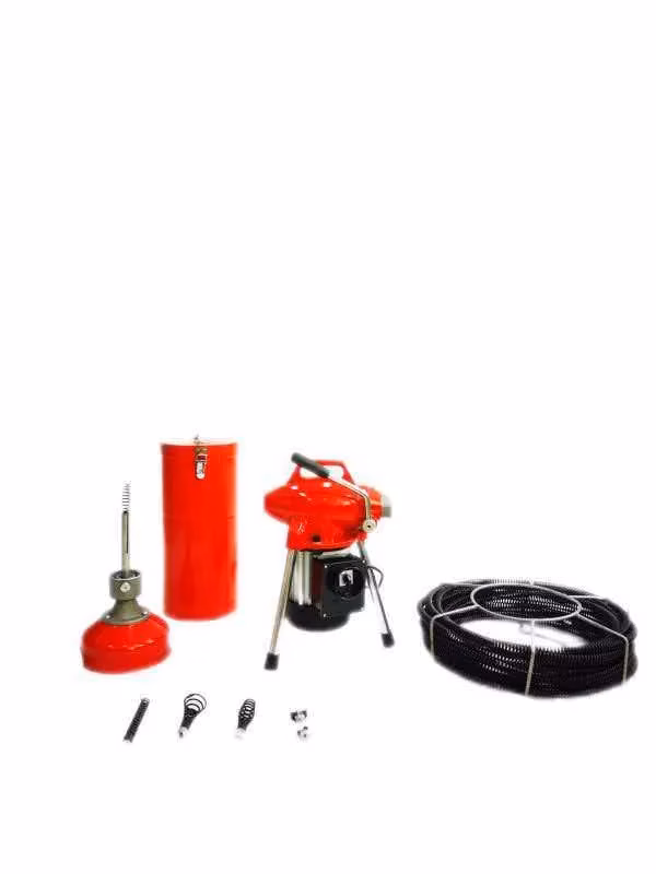 Drain Cleaning Machines & Equipment THAIMAKE HD25AC-AF sectional drain cleaning machine kit with drain cables and cutter heads